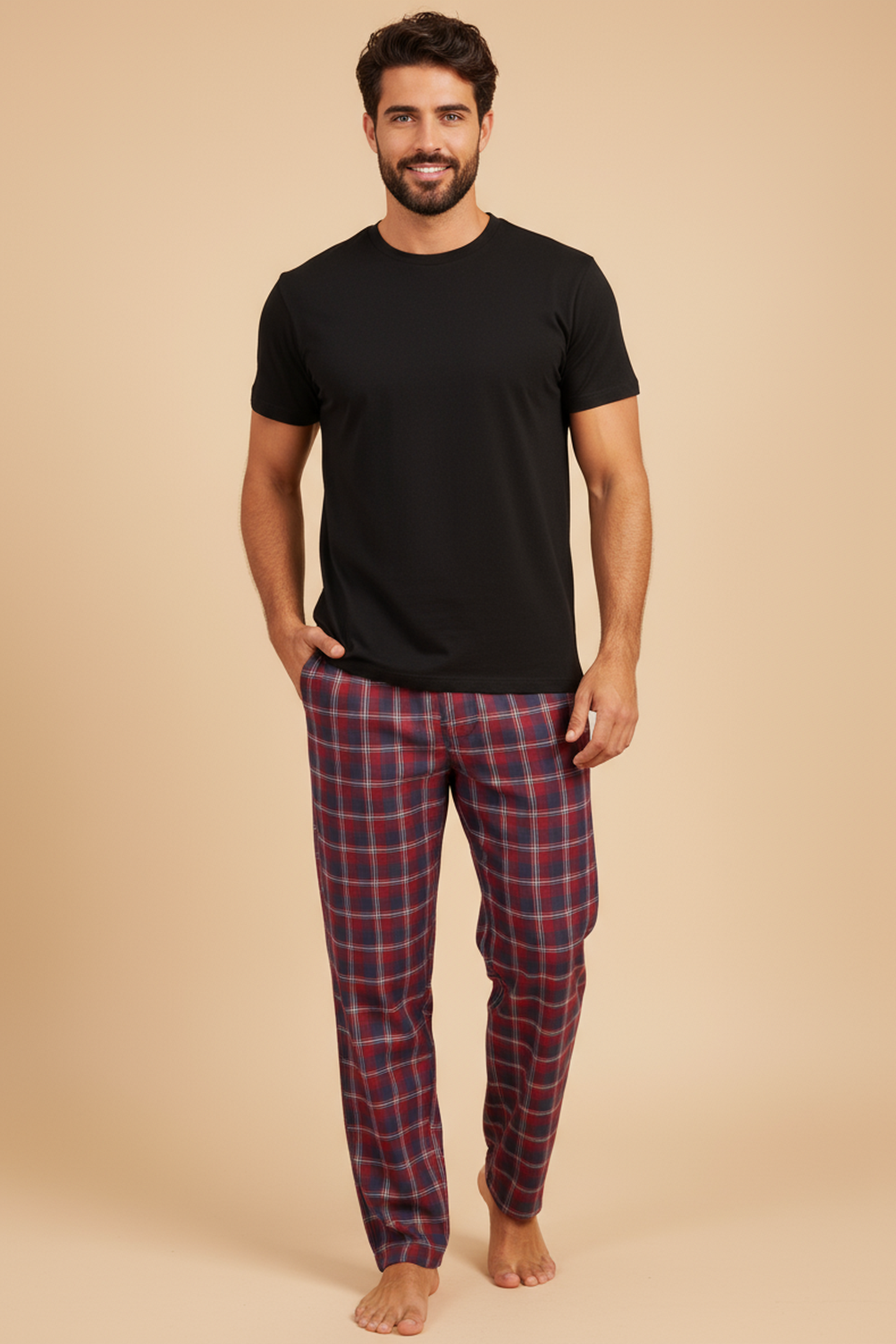 Ruby Check Cotton Men's Pajama