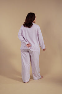 Nora Pin Check Cotton Women's Curve Pajama Set - Full Sleeves
