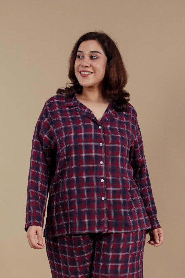 Ruby Check Women's Cotton Shirt - Full Sleeves