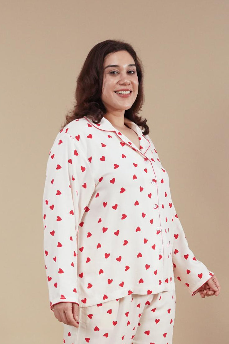 Sweetheart Print Women's Viscose Shirt - Full Sleeves