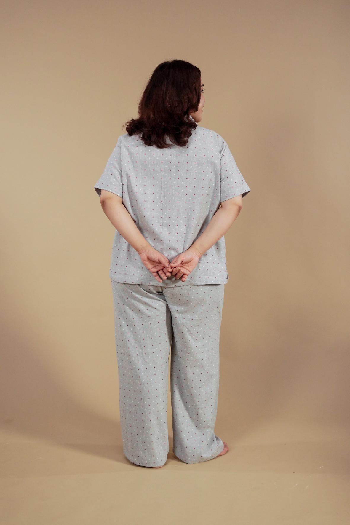 Luna Cotton Blend Women's Curve Pajama Set - Half Sleeves