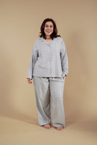 Luna Cotton Blend Women's Curve Pajama Set - Full Sleeves