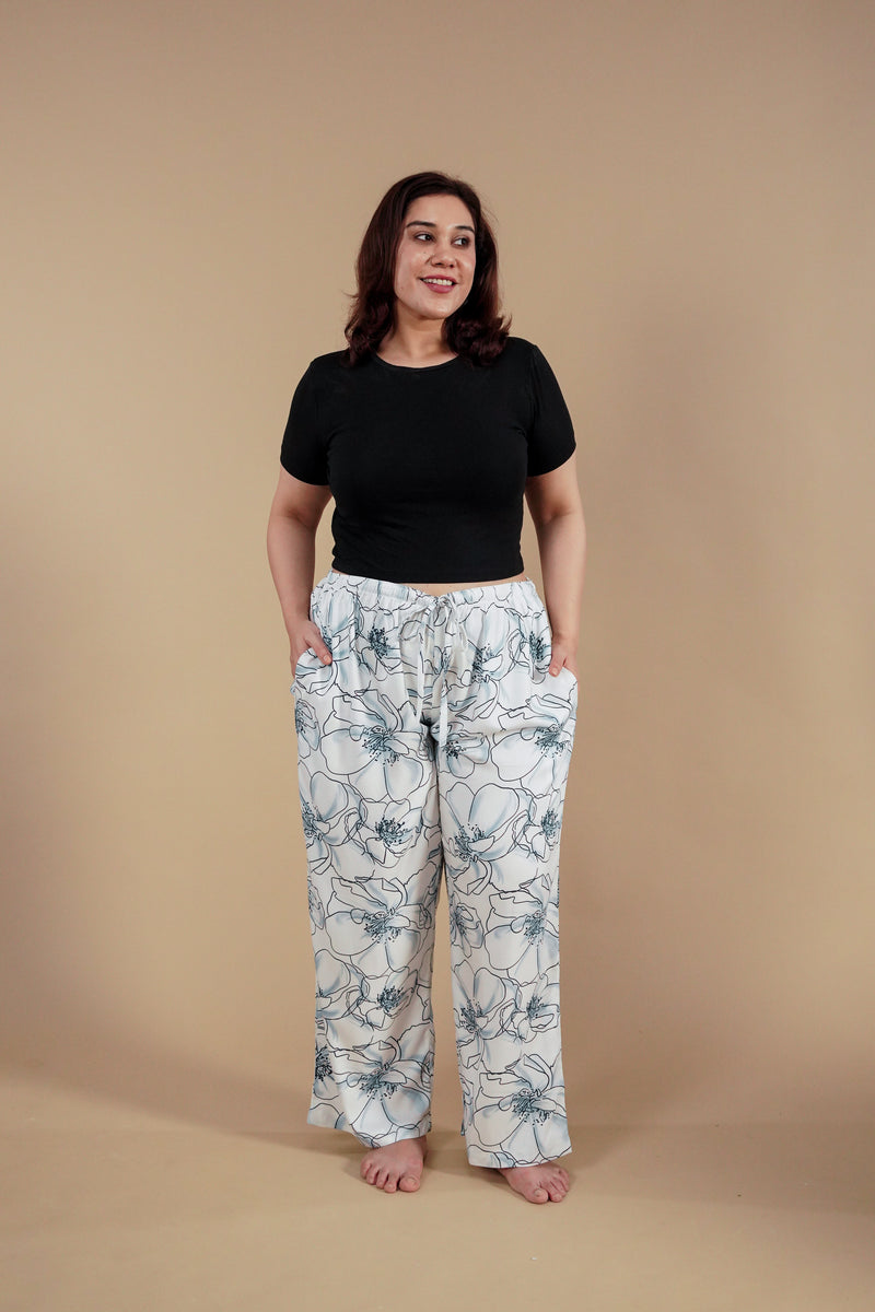 Grace White Floral Women's Curve Pajama