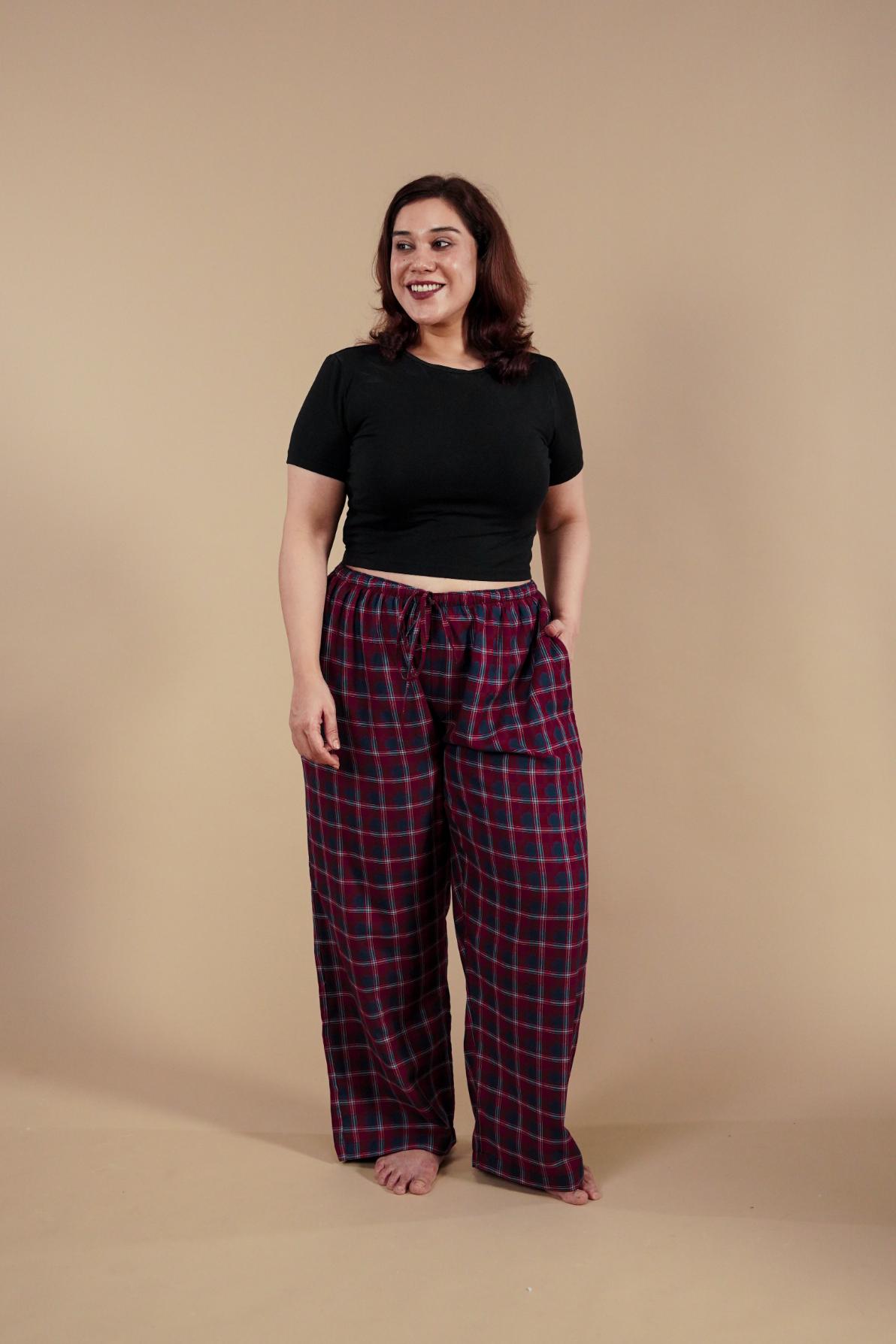 Ruby Check Cotton Women's Curve Pajama