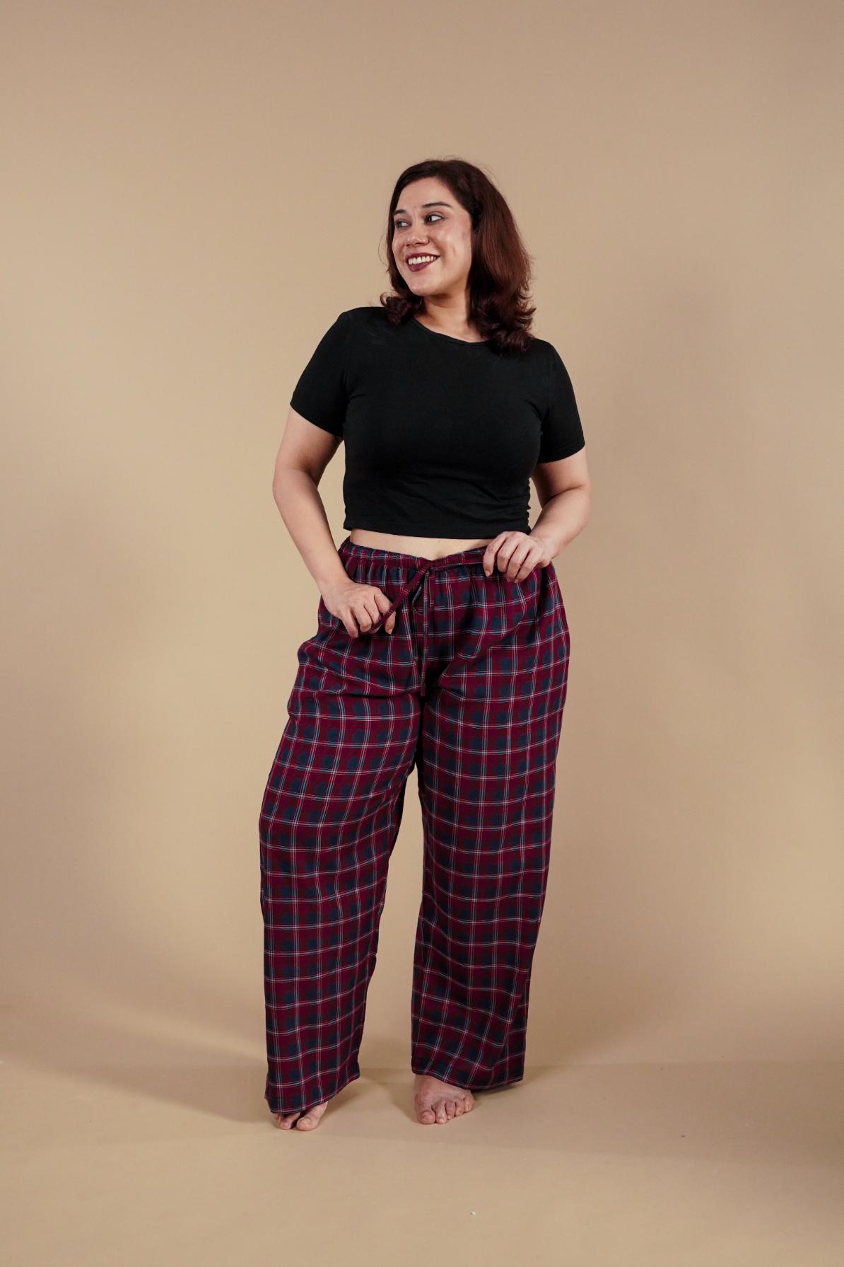 Ruby Check Women's Cotton Pajama