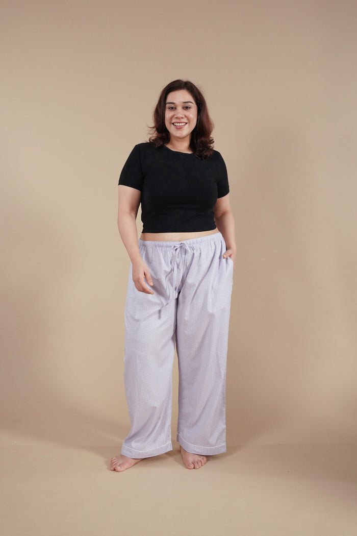 Nora Pin Check Cotton Women's Curve Pajama
