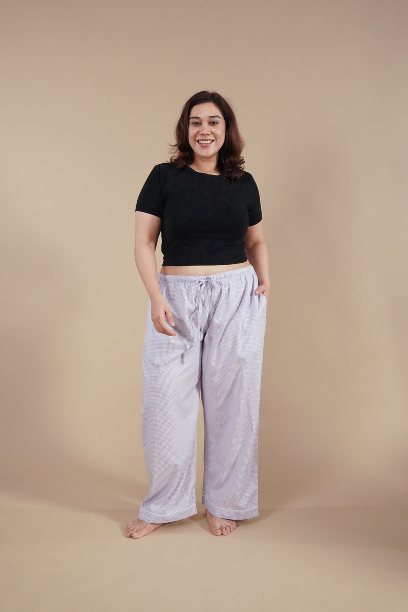 Nora Pin Check Cotton Women's Curve Pajama