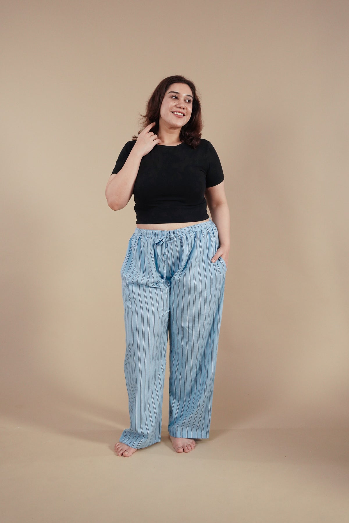 Boyfriend Stripe Cotton Women's Curve Pajama