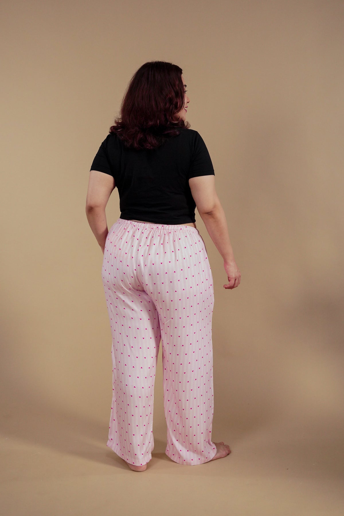 Alice Heart Printed Viscose Twill Women's Curve Pajama