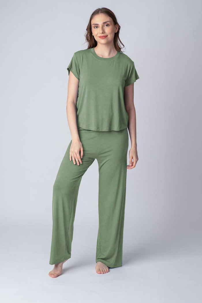 Pear Green Lucy Butter-Soft Viscose Knit Women's Pajama Set