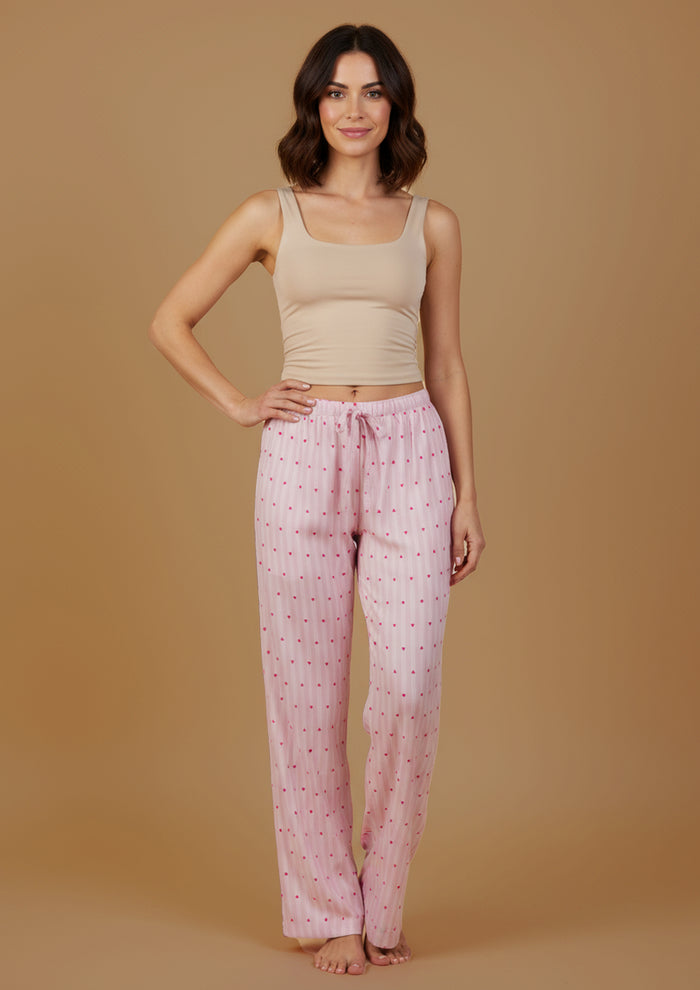 Alice Heart Printed Viscose Twill Women's Pajama