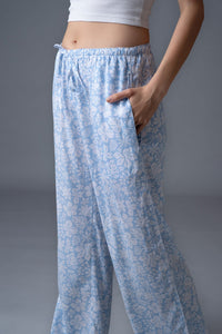 Bella Blue Printed Cotton Blend Women's Pajama