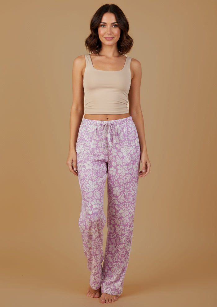 Lilac Bella Printed Cotton Blend Women's  Pajama