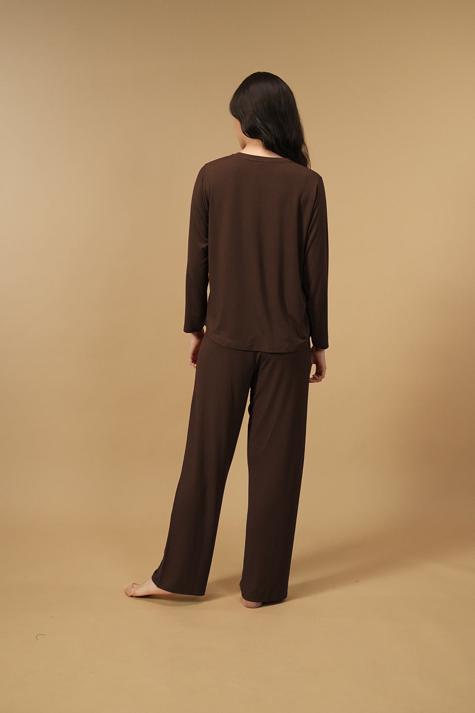 Coffee Lucy Butter-Soft Modal Knit Women's Pajama Set - Full Sleeves