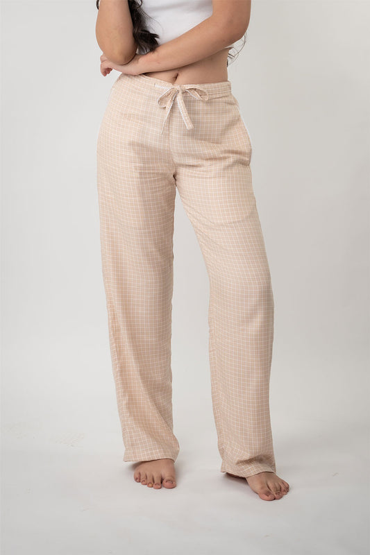 Eva Beige Cotton Blend Women's Pajama