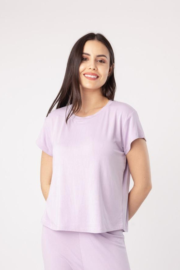 Lilac Butter-Soft Viscose Knit Women's Top Only
