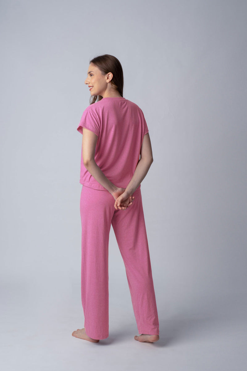 Coral Rose Lucy Butter-Soft Cotton Knit Women's Pajama Set