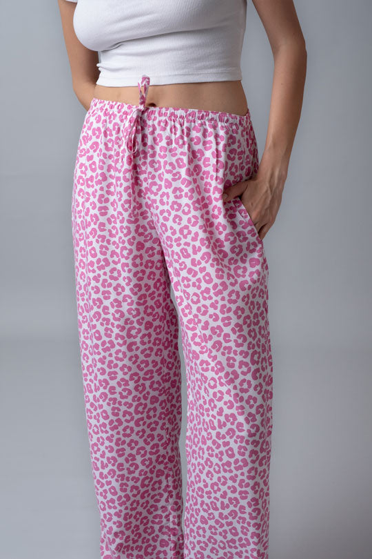 Pink Panther Printed Cotton Blend Women's Pajama