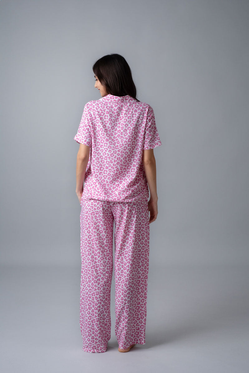 Pink Panther Printed Cotton Blend Women's Pajama Set