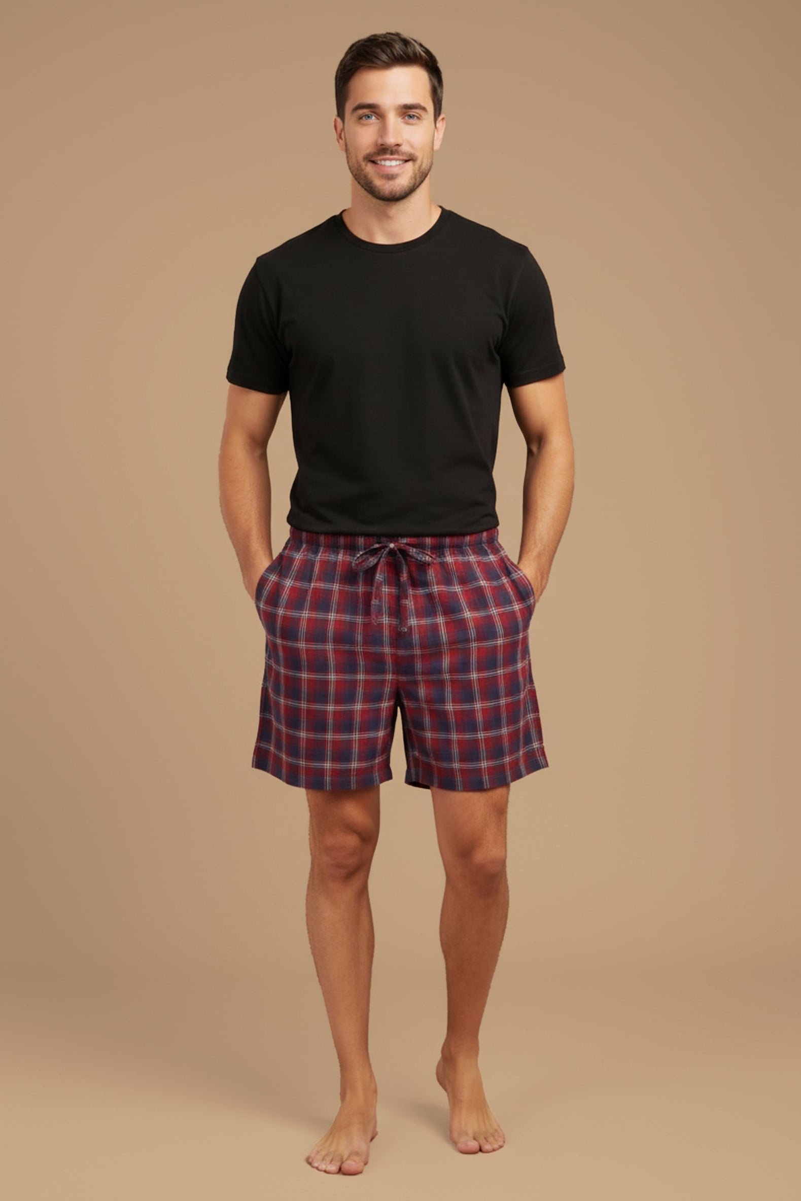 Ruby Check Cotton Men's Shorts