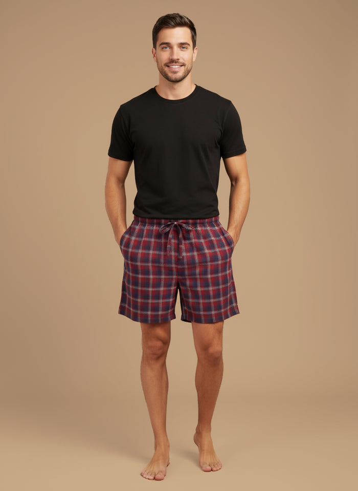 Ruby Check Cotton Men's Shorts