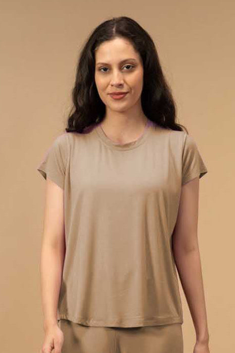 Tan Lucy Butter-Soft Modal Knit Women's Top Only