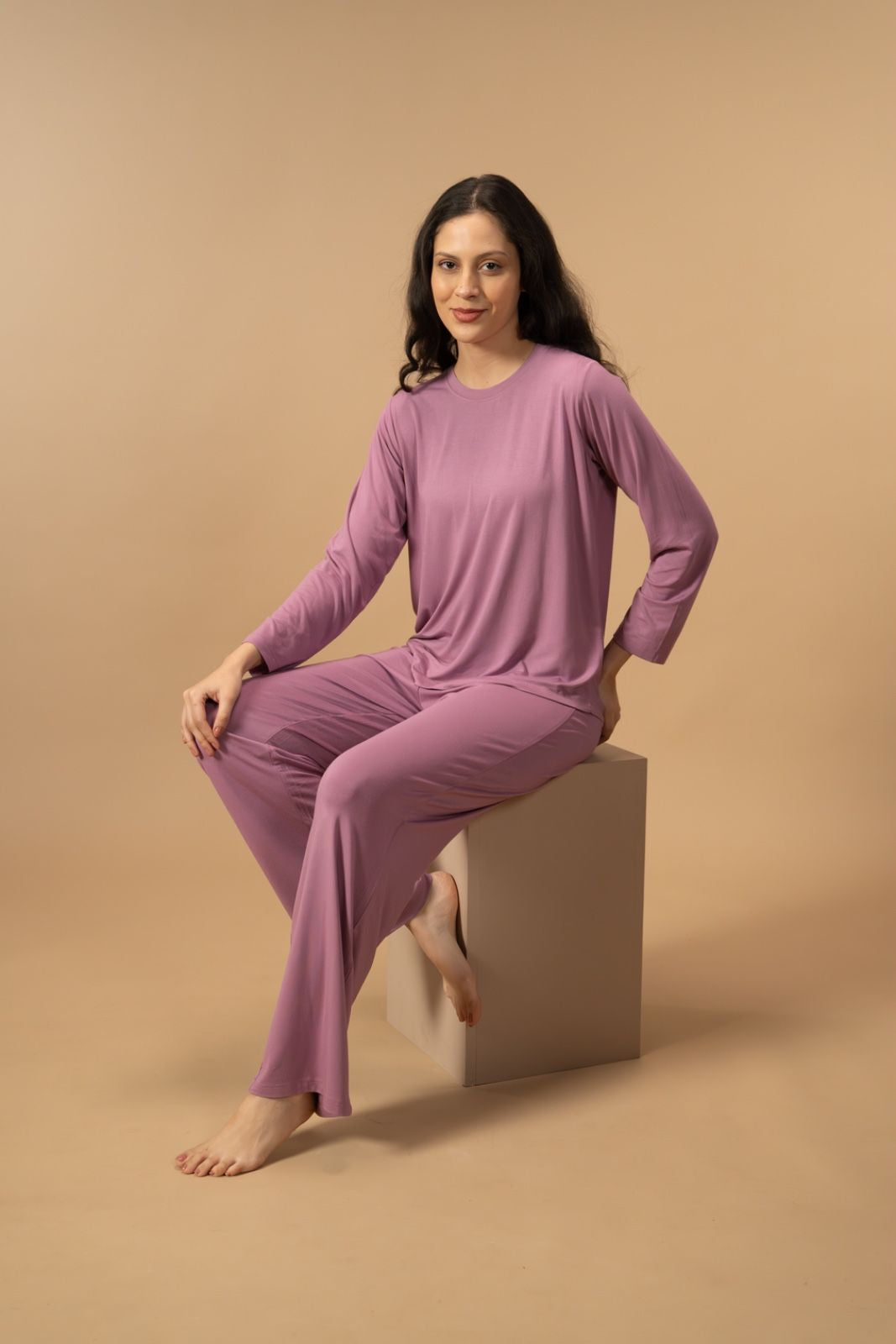 Orchid Lucy Butter-Soft Modal Knit Women's Pajama Set - Full Sleeves