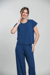 Ink Blue Lucy Butter-Soft Viscose Knit Women's Pajama Set