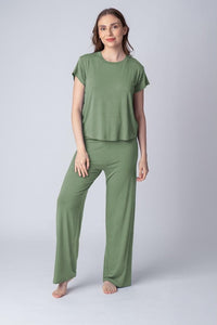 Pear Green Lucy Butter-Soft Viscose Knit Women's Pajama Set