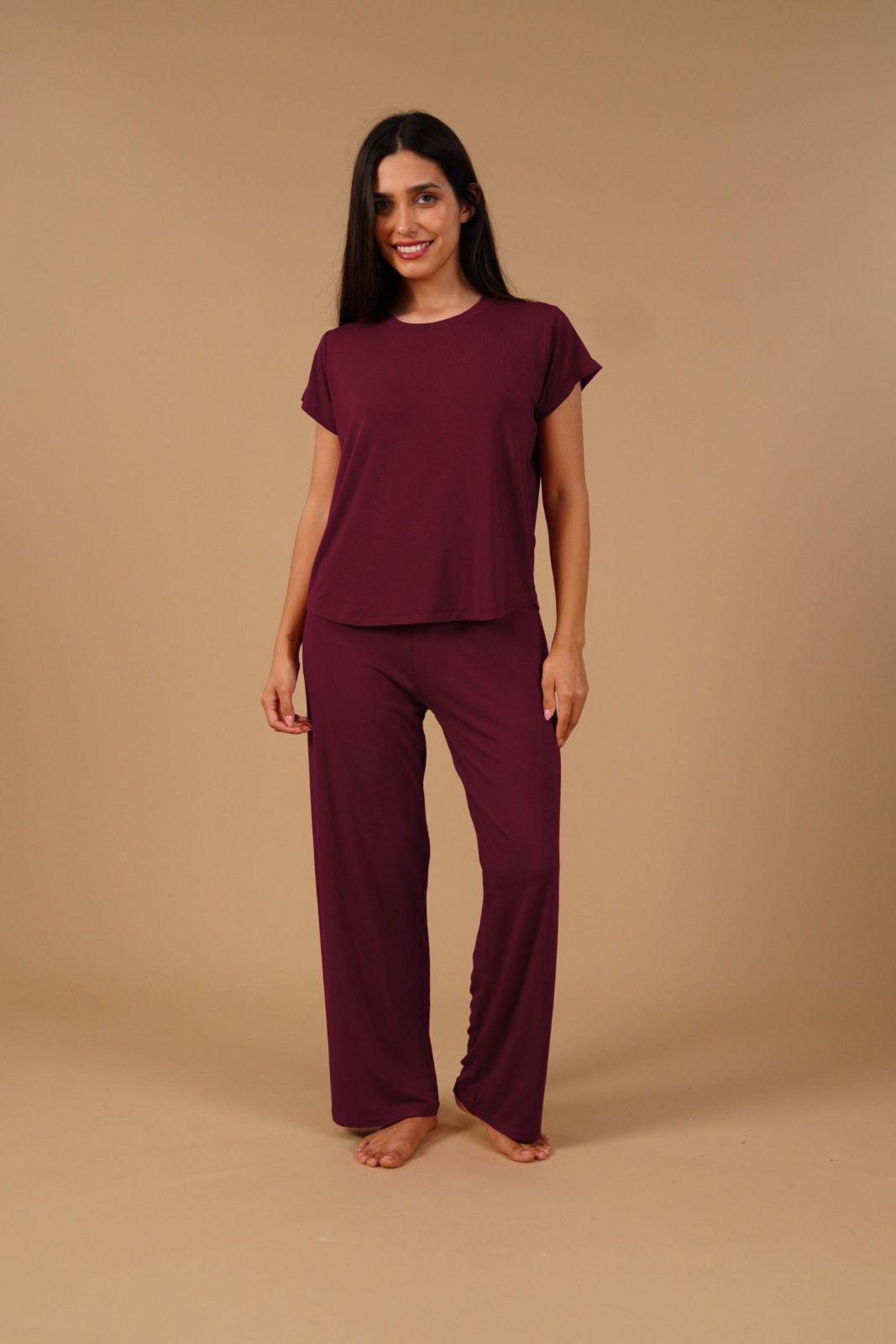 Burgundy Lucy Butter-Soft Modal Knit Women's Pajama Set