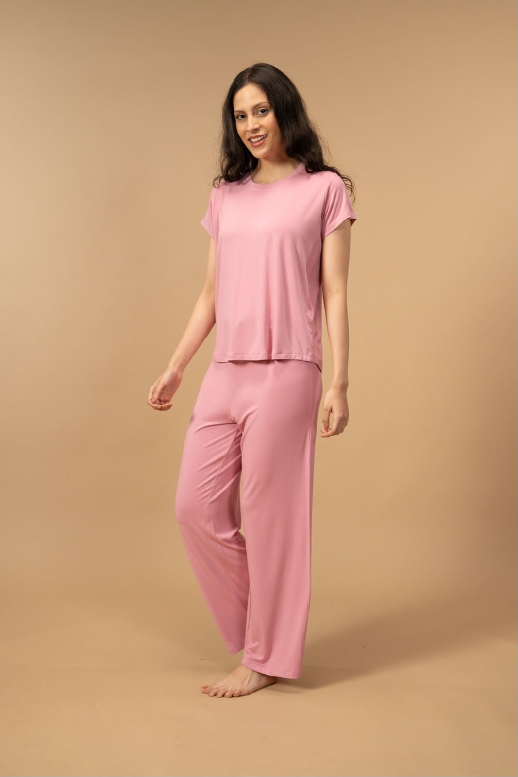 Rose Pink Lucy Butter-Soft Bamboo Knit Women's Pajama Set