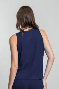 Navy Butter-Soft Viscose Knit Women's Top - Sleeveless