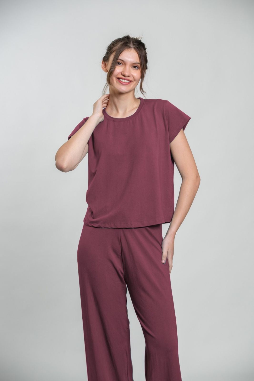 Dusty Rose Lucy Butter-Soft Viscose Knit Women's Pajama Set