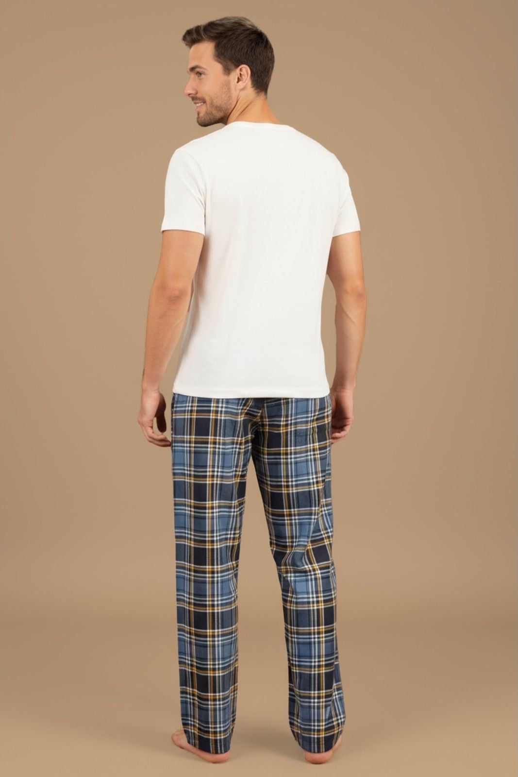 True Blue Plaid Cotton Twill Men's Pajama