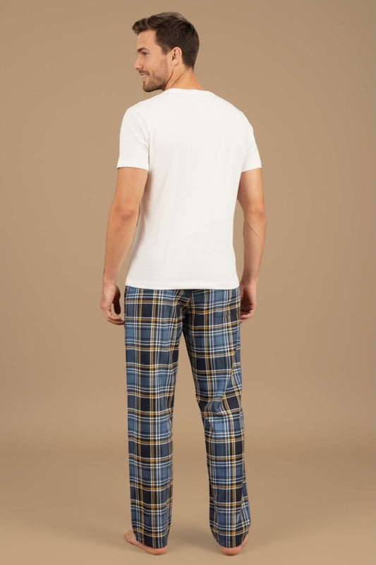 True Blue Plaid Cotton Twill Men's Pajama