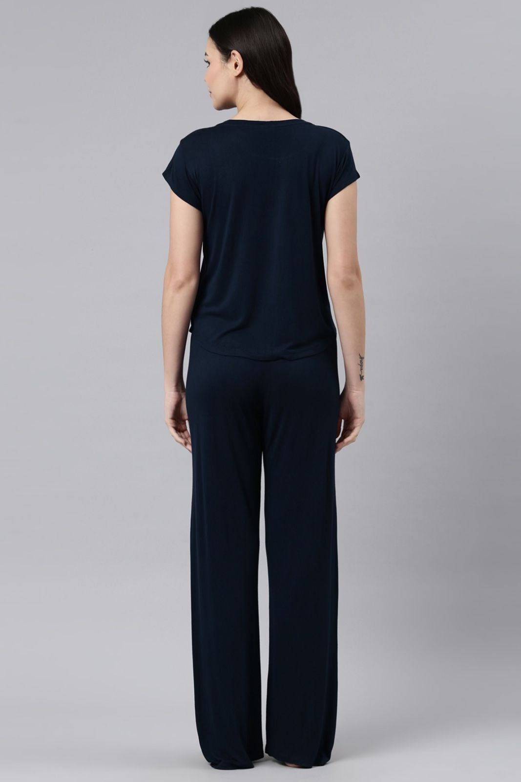 Midnight Blue Lucy Butter-Soft Modal Knit Women's Pajama Set