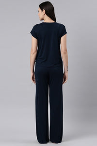 Midnight Blue Lucy Butter-Soft Modal Knit Women's Pajama Set