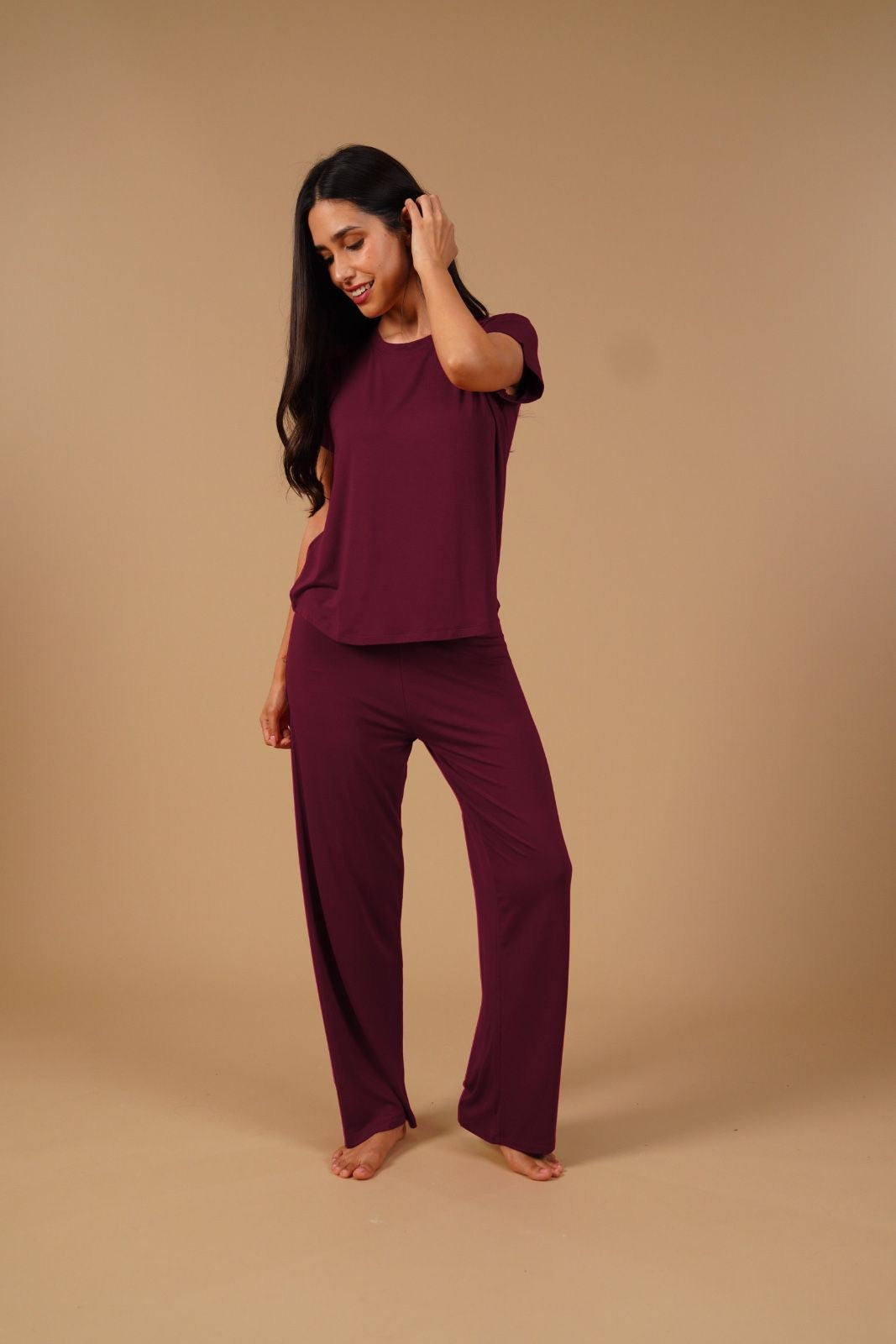 Burgundy Lucy Butter-Soft Modal Knit Women's Pajama Set
