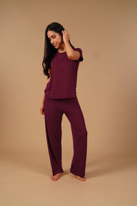 Burgundy Lucy Butter-Soft Modal Knit Women's Pajama Set