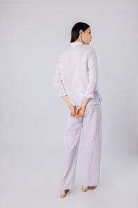 Sakura Blossom Lilac Seer Sucker Women's Lounge Pant Set