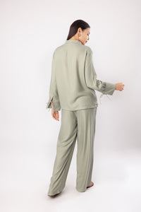 Forest Fern Sage Cotton Blend Women's Lounge Co-ord Set