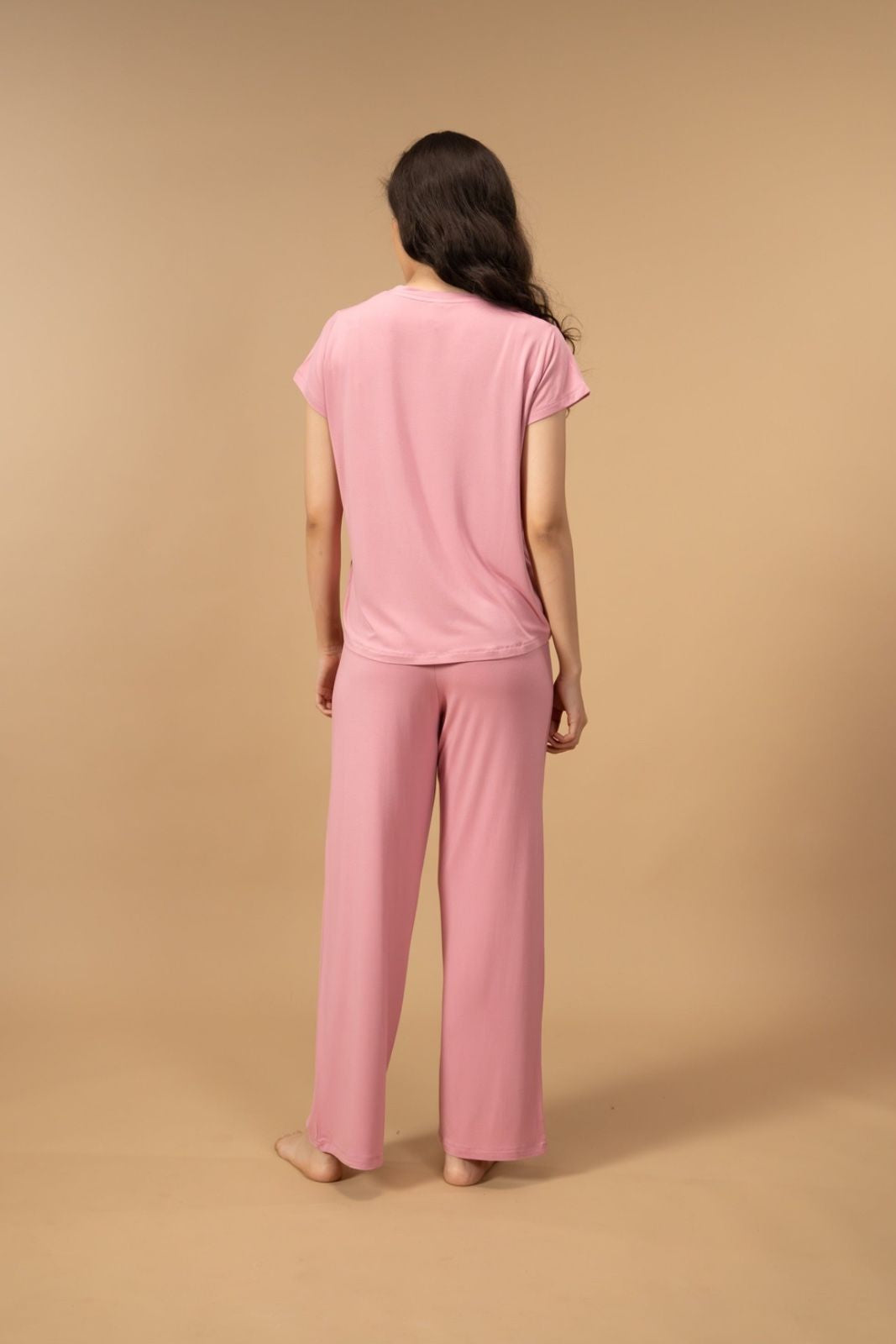 Rose Pink Lucy Butter-Soft Bamboo Knit Women's Pajama Set