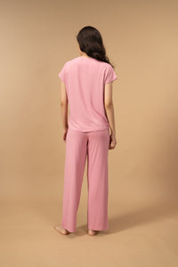 Rose Pink Lucy Butter-Soft Bamboo Knit Women's Pajama Set