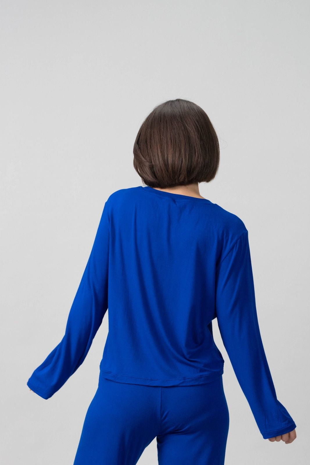 Royal Blue Lucy Butter-Soft Viscose Knit Women's Top - Full Sleeves