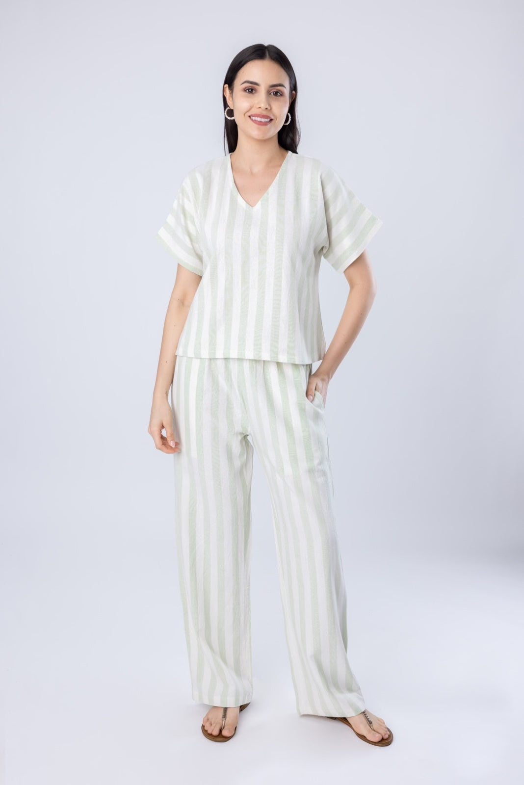 Magnolia Mint Cotton Women's Lounge Co-ord Set
