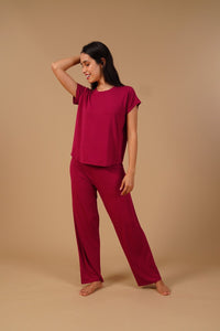 Plum Lucy Butter-Soft Bamboo Knit Women's Pajama Set