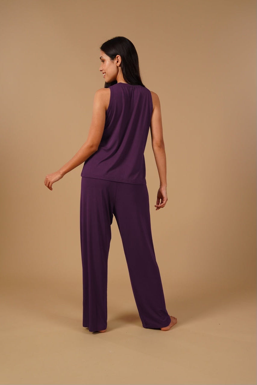 Violet Lucy Butter-Soft Modal Knit Women's Pajama Set - Sleeveless