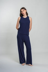 Navy Lucy Butter-Soft Modal Knit Women's Pajama Set- Sleeveless
