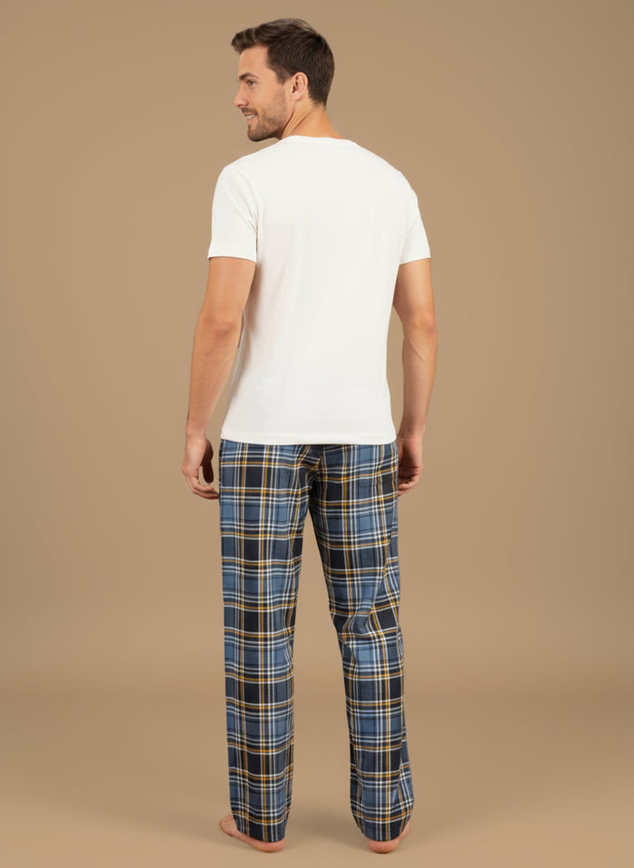 True Blue Plaid Cotton Twill Men's Pajama