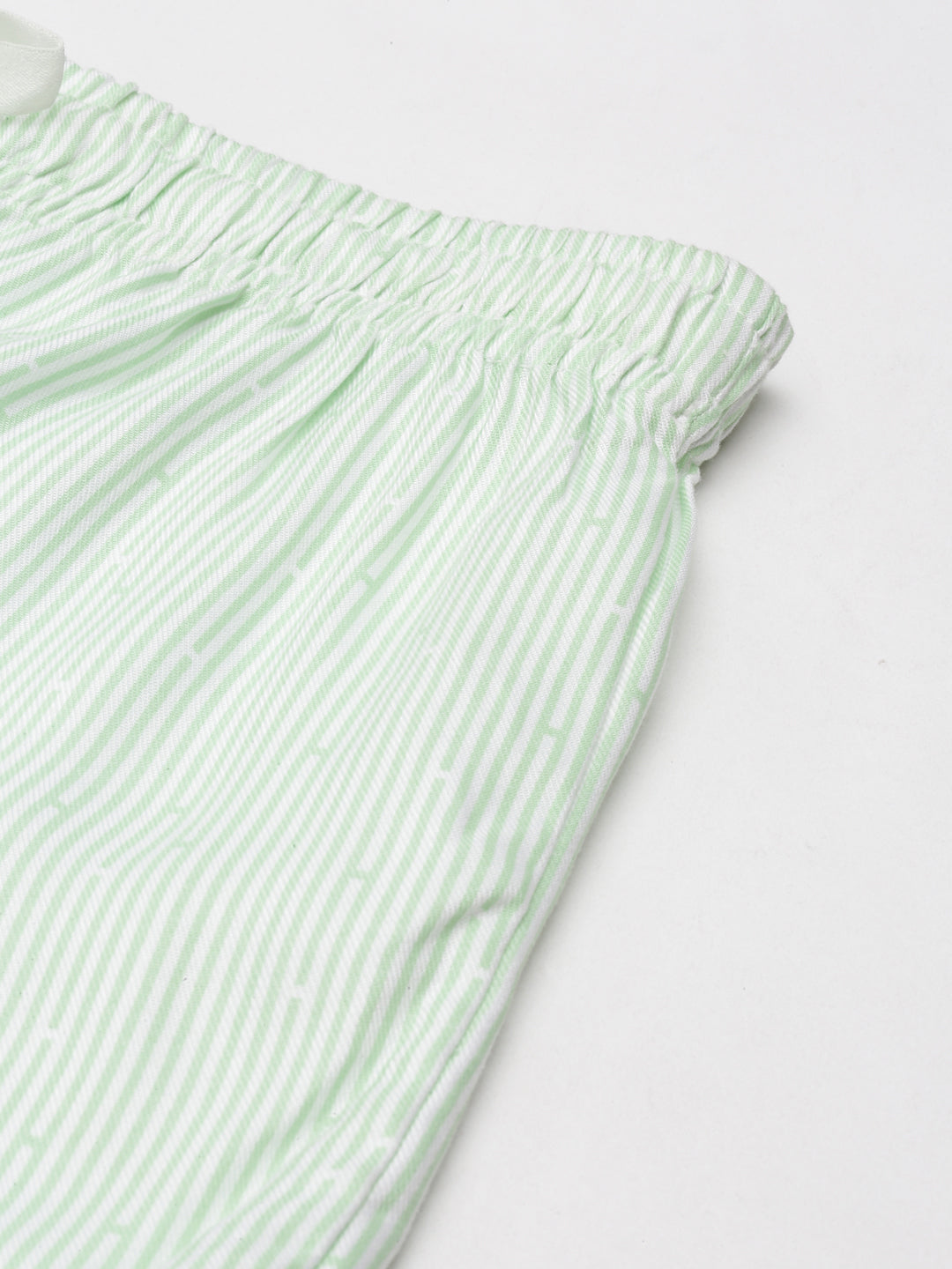 Summer Stripe Green Cotton Women's Shorts